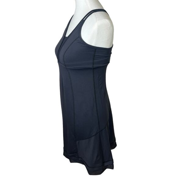 Tonic Black Strappy Tennis Dress with Built in Bra Size L - Picture 3 of 7